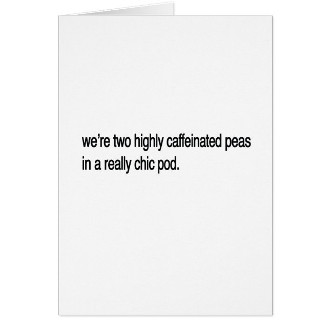 Cartão Duas ervilhas em um vagem. (Frente)