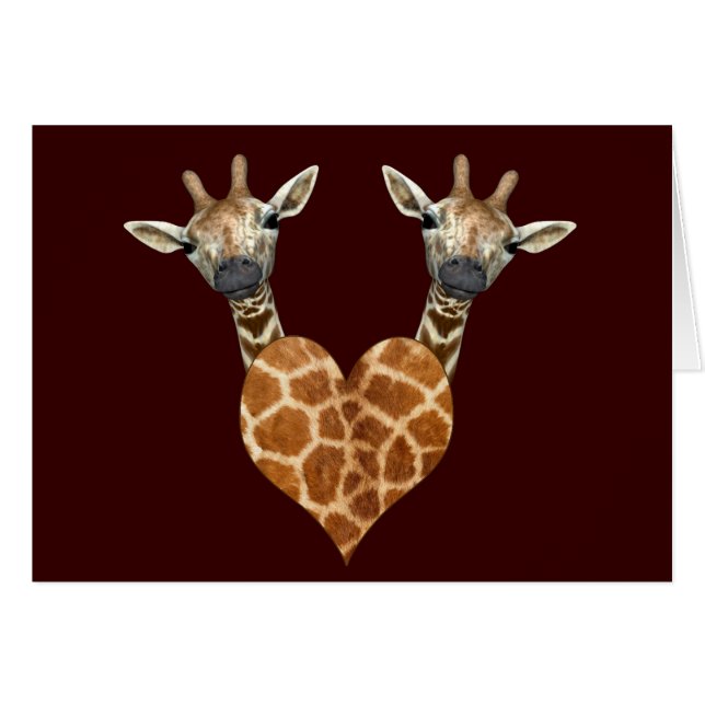 Cartão Duas girafas adoráveis (Frente Horizontal)