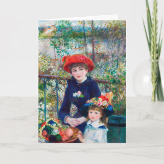 Cartão Duas Irmãs - Impressionista Renoir Pintura 1881