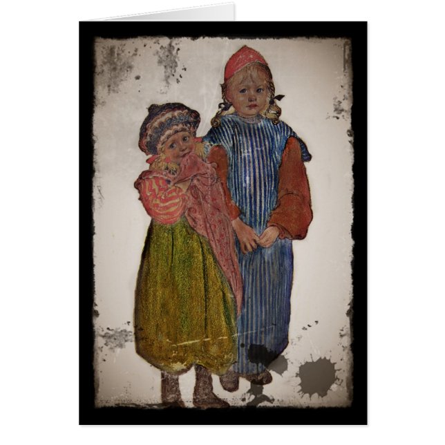 Cartão Duas irmãs pequenas 1906 (Frente)