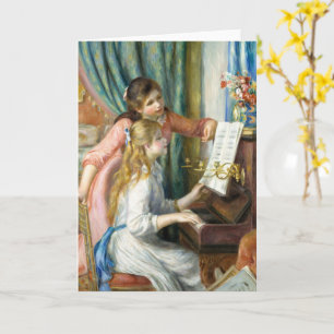 Cartão Duas jovens meninas no Piano por Auguste Renoir Ar