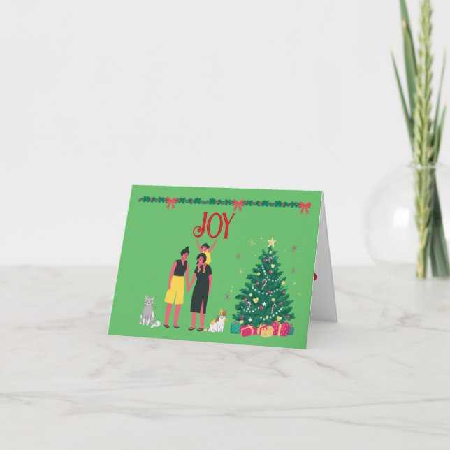 CARTÃO DUAS MÃES COM PLACA DE NATAL FILHA (Frente)