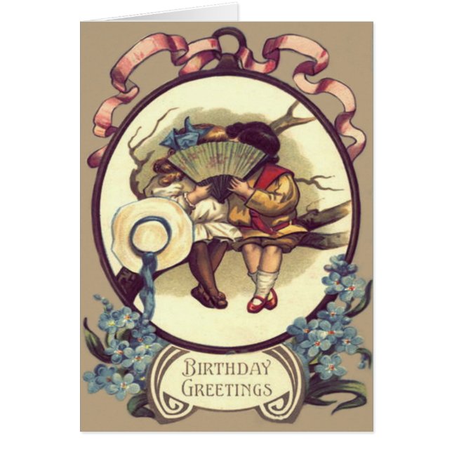 Cartão Duas Meninas A Falar Numa Árvore (Frente)