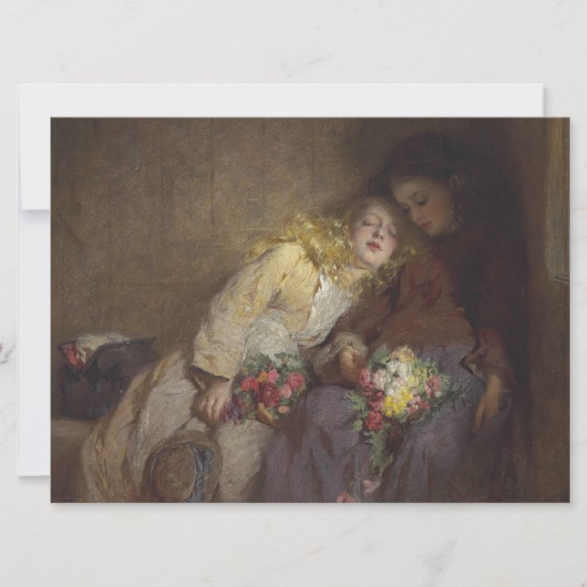 Cartão Duas Meninas Jovens Retornando Para Casa (Frente)