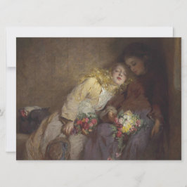 Cartão Duas Meninas Jovens Retornando Para Casa