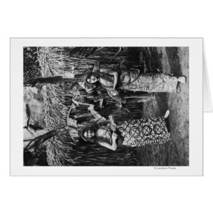 Cartão Duas mulheres havaianas com fotografia de