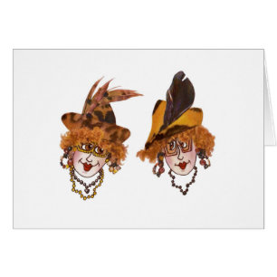 Cartão Duas mulheres perguntando se o ambiente era um ban