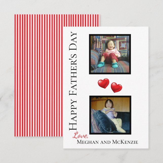 Cartão Duas Placa Personalizada de Dia de os pais Feliz p (Frente/Verso)