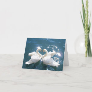 Cartão Duas placas de anotação Swan Lover