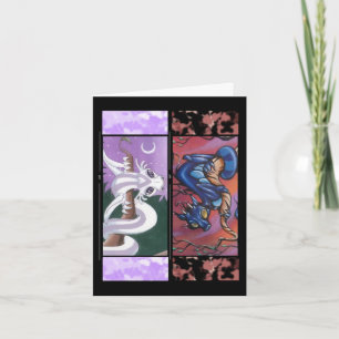 Cartão Duas Placas de Saudação de Marcador do Dragão