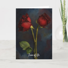 Cartão Duas Rosas Vermelhas se Amam Juntas