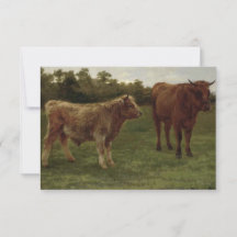Duas Vacas em Pé num Campo (por Rosa Bonheur)