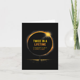 Cartão Duas Vezes Na Vida Total Do Eclipse Solar Primaver
