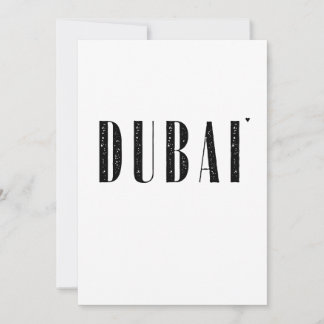 Cartão Dubai - minimalistic typography card