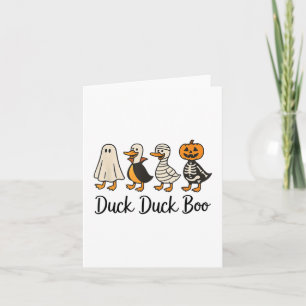 Cartão Duck Duck Boo Costume Engraçado Ganso Halloween _1