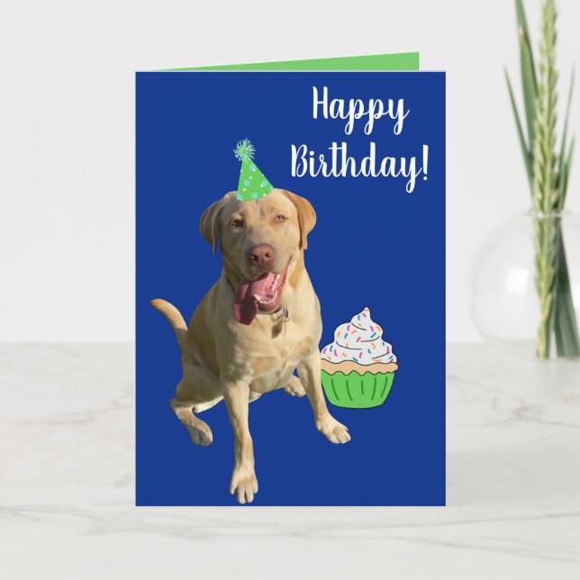 Cartão Dudley Labrador Birthday (Frente)