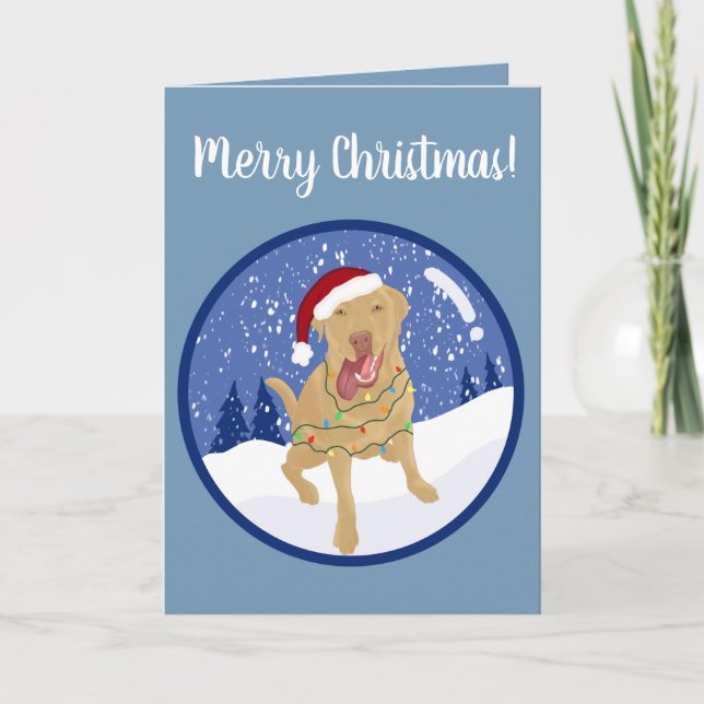 Cartão Dudley Labrador Christmas (Frente)