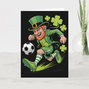 Cartão Duende do Futebol Irlandês Dia de São Patrício Div