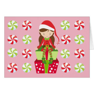 Cartão Duende personalizado do Natal dos doces