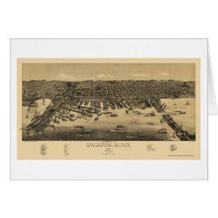 Cartão Duluth, mapa panorâmico do manganês - 1887