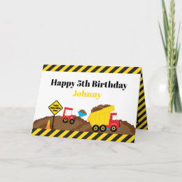 Cartão Dump Truck and Digger Birthday