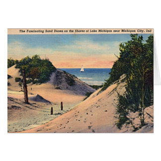 Cartão Dunas de areia 1940 de Indiana da cidade de