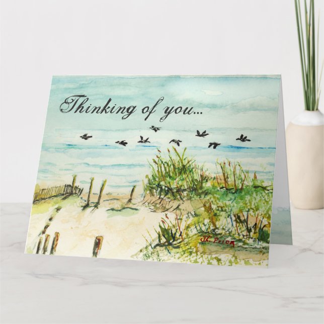 Cartão Dunas de areia e bancos exteriores North Carolina (Frente)