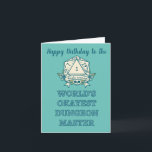 Cartão Dungeon Master Happy Birthday Card<br><div class="desc">Happy Birthday to the Worlds Okayest Dungeon Master,  one for RPG and Dungeon Gaming fans of fantasy and adventure.</div>