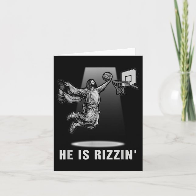 Cartão Dunquerque Jesus, Ele É Rizzin, Páscoa de basquete (Frente)
