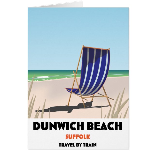 Cartão Dunwch Beach Suffolk vintage poster (Frente)