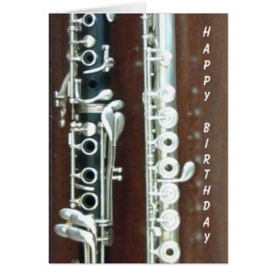 Cartão Duo do clarinete e da flauta