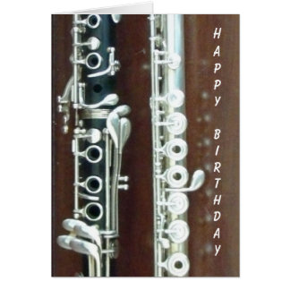 Cartão Duo do clarinete e da flauta