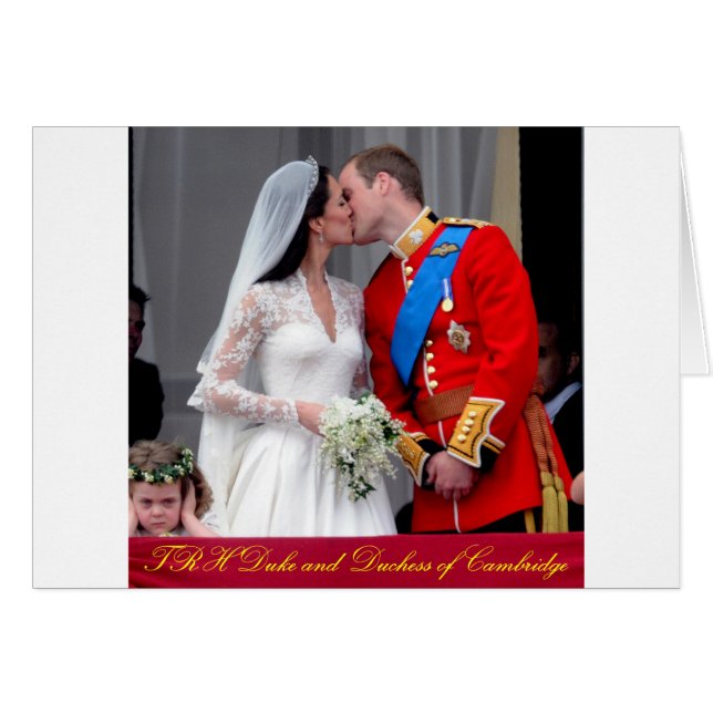 Cartão Duque e Duquesa do Casamento Real de Cambridge (Frente Horizontal)