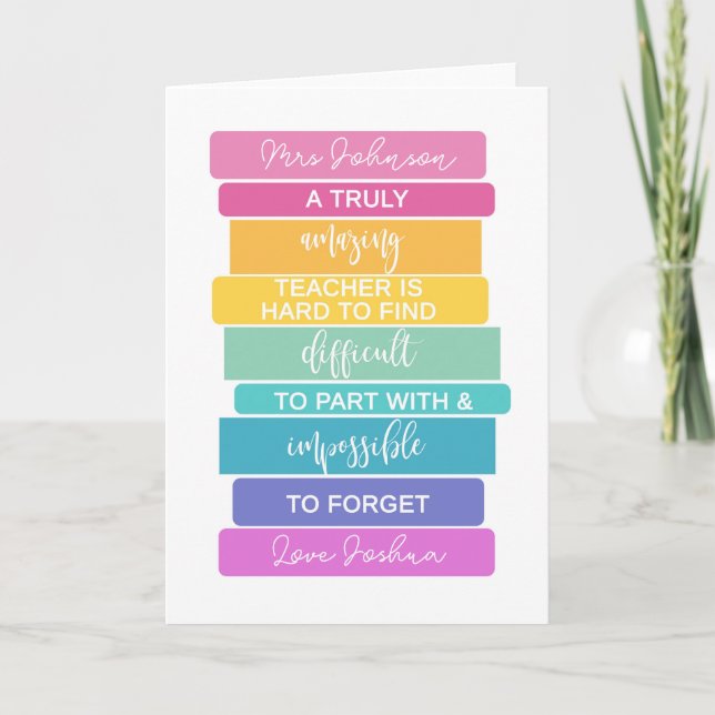 Cartão duro incrível de professores para achar impossível (Frente)