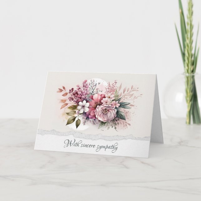 Cartão Dusty Rosa Floral Buquê Simpatia (Frente)