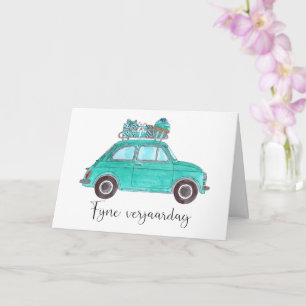 Cartão Dutch Birthday Retro Fiat 500