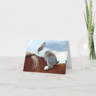 Cartão Dutch bunny rabbit riding horse notecard
