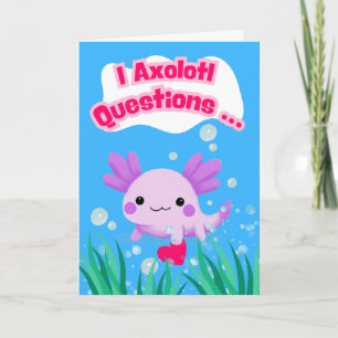 Cartão Dúvidas sobre o Axolotl no dia do namorados com co