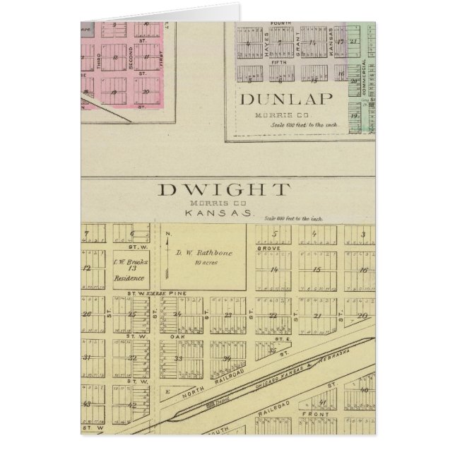 Cartão Dwight, Wilsey, Dunlap, Kansas (Frente)