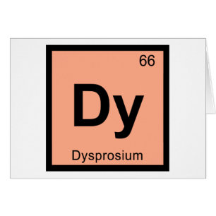 Cartão Dy - Química do Disprósio Símbolo da Tabela Periód