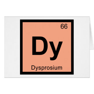 Cartão Dy - Química do Disprósio Símbolo da Tabela Periód