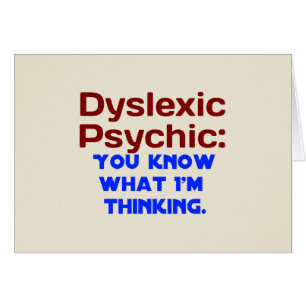 Cartão Dyslexic psíquico