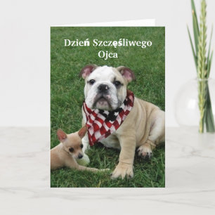 Cartão Dzień Szczęśliwego Ojca Bulldog Greeting Card
