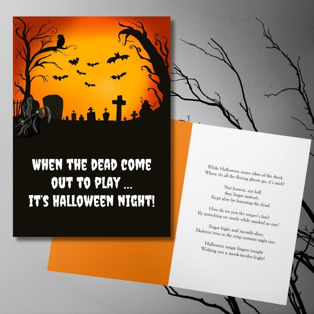 Cartão É a Noite de Halloween no Túmulo da Morte (Criador carregado)