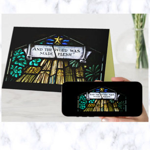 Cartão E A Palavra Foi Feita No Natal Da Carne