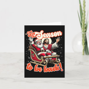Cartão É a Temporada de Voltar Jesus Papai Noel Cristo