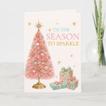 É a Temporada para Brilhar Rosa Natal Retro