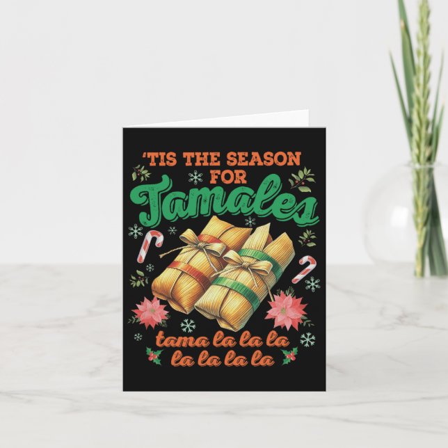 Cartão É a Temporada para Tamales Família Natal Mexicano (Frente)