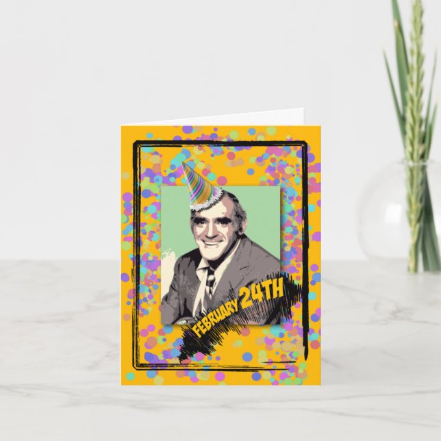 Cartão É aniversário de Abe Vigoda! (Frente)