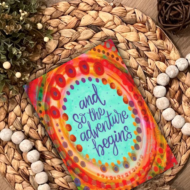 Cartão E assim a aventura começa a inspirividade Aqua (Criador carregado)